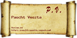 Pascht Veszta névjegykártya